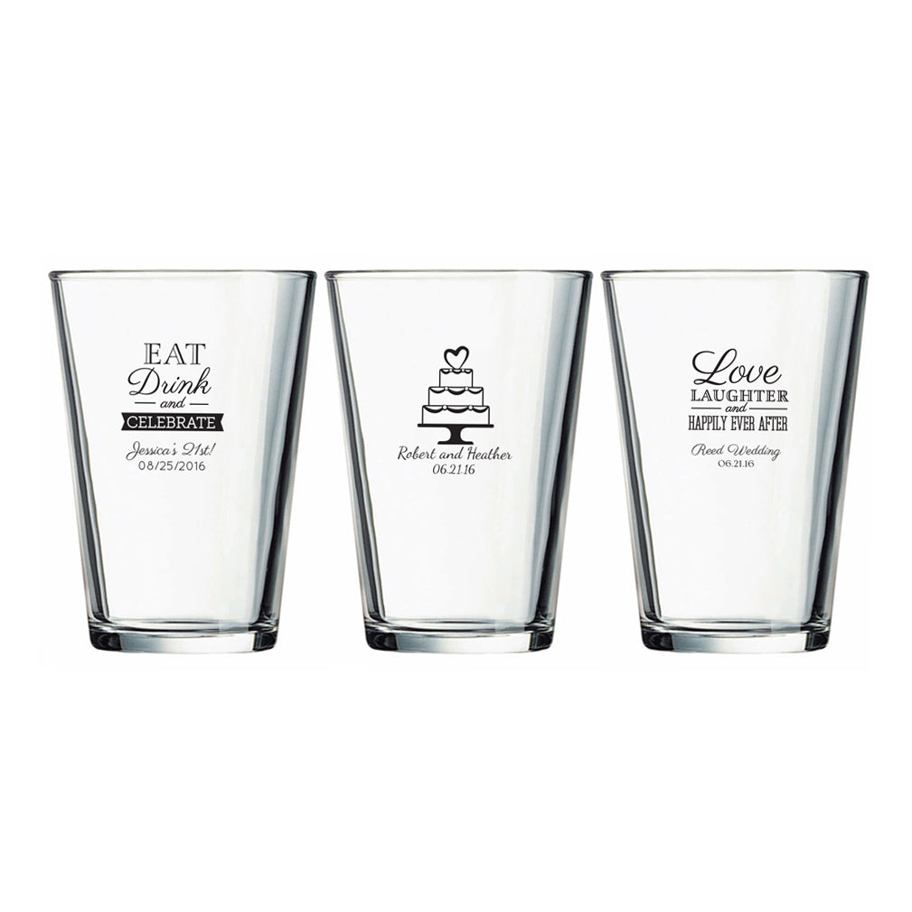Personalized Wedding 16 oz. Pint Glass - Alternate Image 2 | My Wedding Favors