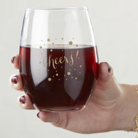 Thumbnail for 15 oz. Stemless Wine Glass - Cheers (Set of 4)