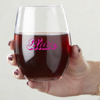 Thumbnail for 15 oz. Stemless Wine Glass - Retro Babe (Set of 4) - Alternate Image 3 | My Wedding Favors