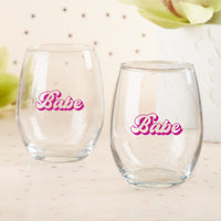Thumbnail for 15 oz. Stemless Wine Glass - Retro Babe (Set of 4) - Alternate Image 7 | My Wedding Favors