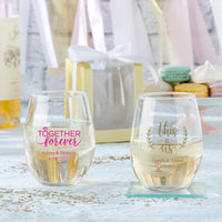 Personalized 15 oz. Stemless Wine Glass - Alternate Image 6 | My Wedding Favors
