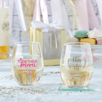 Thumbnail for Personalized 15 oz. Stemless Wine Glass - Alternate Image 6 | My Wedding Favors