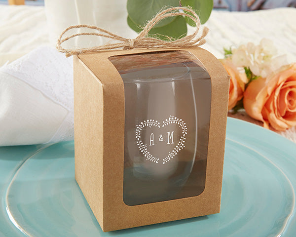 Kraft 9 oz. Glassware Gift Box with Twine (Set of 12) - Alternate Image 3 | My Wedding Favors