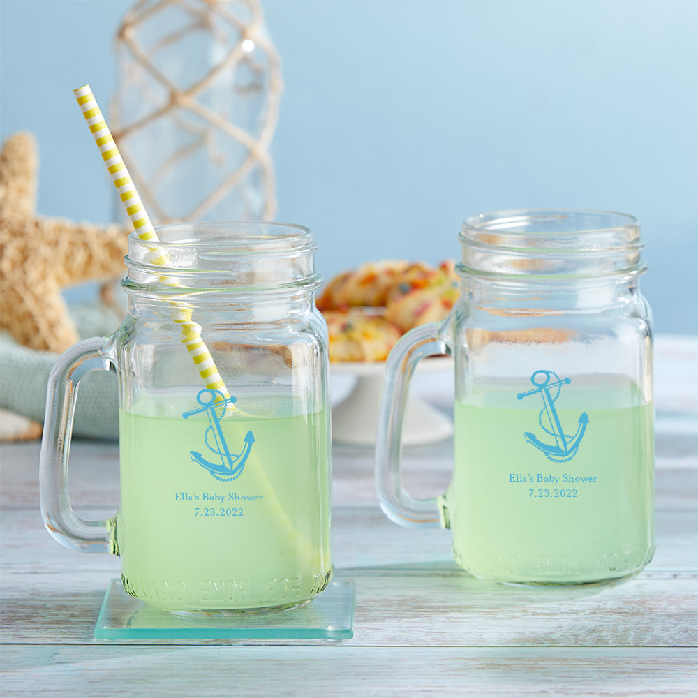 Personalized Printed Mason Jar Mug Favors