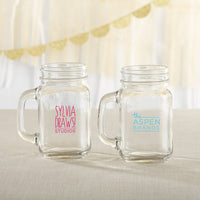 Thumbnail for Personalized Custom Design 16 oz. Mason Jar Mug - Main Image | My Wedding Favors