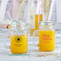 Cute Wedding Party Personalized Mugs Mason Jars with Handle Engraved G–  Stocking Factory