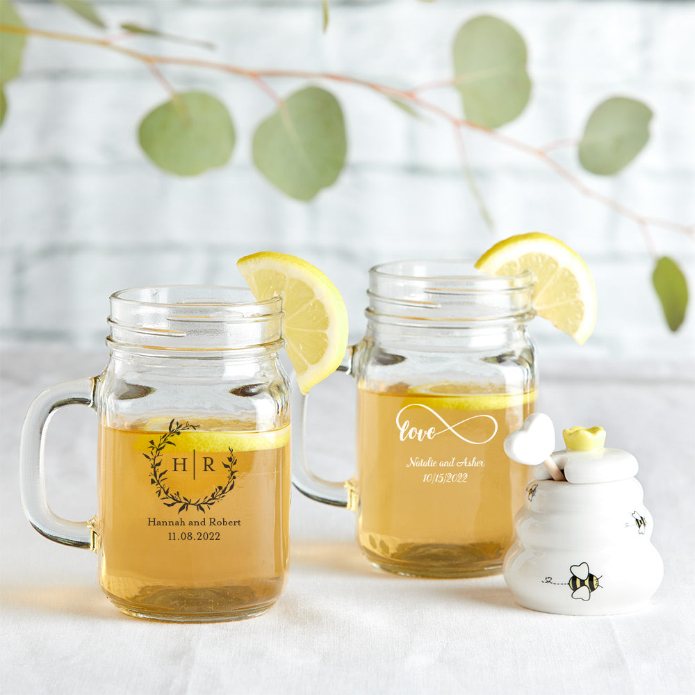 Personalized 16 oz. Mason Jar Mug - Main Image4 | My Wedding Favors