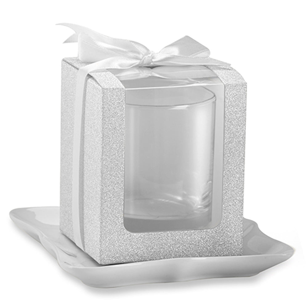 Silver 9 oz. Glassware Gift Box with Ribbon (Set of 20)