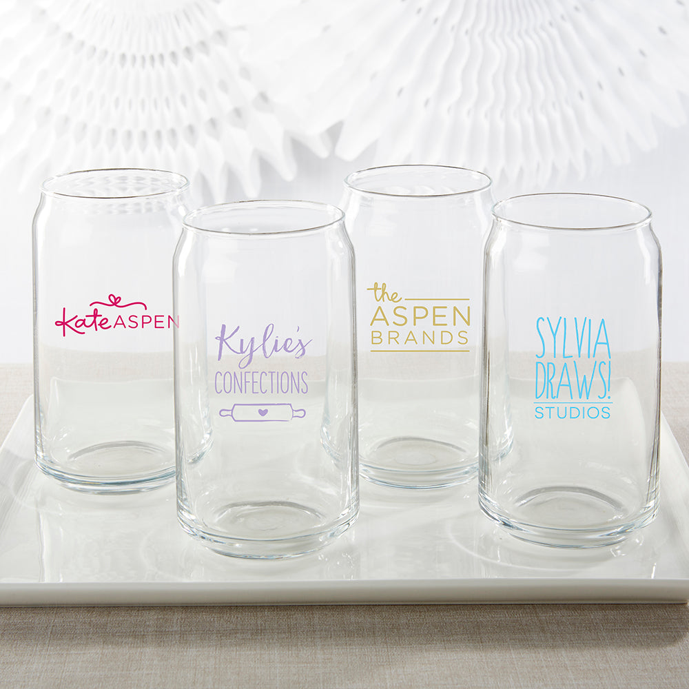 Personalized Custom Design 16 oz. Can Glass - Main Image | My Wedding Favors