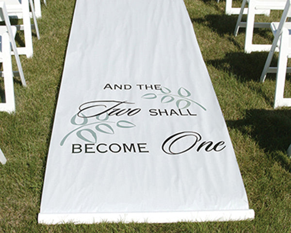 Two Shall Become One Aisle Runner (Black or White) - Main Image | My Wedding Favors