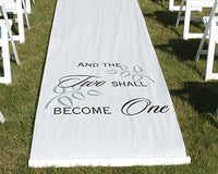 Two Shall Become One Aisle Runner (Black or White) - Main Image | My Wedding Favors
