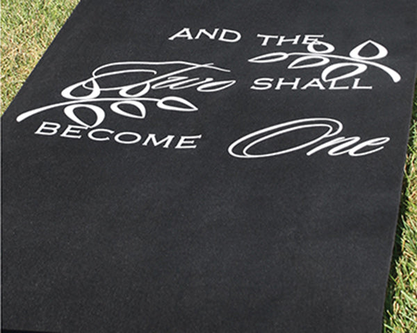 Two Shall Become One Aisle Runner (Black or White) - Alternate Image 2 | My Wedding Favors