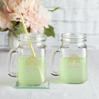 12 oz. Mason Jar Mug with Lid - Boho Rainbow Babe (Set of 6) - Alternate Image 3 | My Wedding Favors