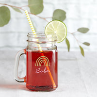 12 oz. Mason Jar Mug with Lid - Boho Rainbow Babe (Set of 6) - Alternate Image 7 | My Wedding Favors