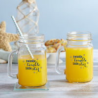 Thumbnail for 12 oz. Mason Jar Mug with Lid - Twinkle Twinkle (Set of 6) - Alternate Image 2 | My Wedding Favors