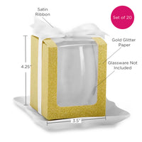 Thumbnail for Gold 15 oz. Glassware Gift Box with Ribbon (Set of 20) - Alternate Image 6 | My Wedding Favors