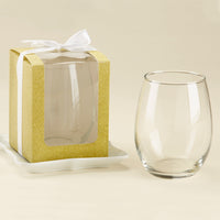 Thumbnail for Gold 15 oz. Glassware Gift Box with Ribbon (Set of 20) - Main Image | My Wedding Favors