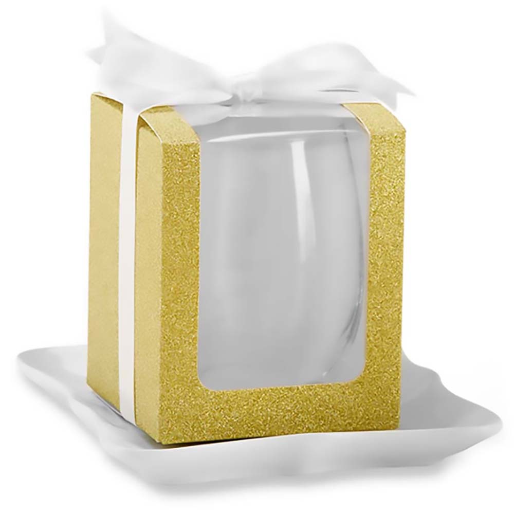 Gold 15 oz. Glassware Gift Box with Ribbon (Set of 20) - Alternate Image 7 | My Wedding Favors