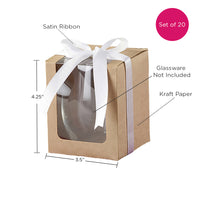 Thumbnail for Kraft 15 oz. Glassware Gift Box with Ribbon (Set of 20) - Alternate Image 6 | My Wedding Favors