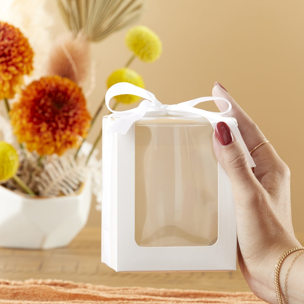 White 15 oz. Glassware Gift Box with Ribbon (Set of 20) - Alternate Image 3 | My Wedding Favors