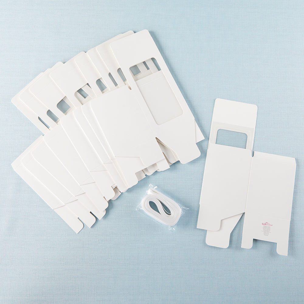 White 15 oz. Glassware Gift Box with Ribbon (Set of 20) - Alternate Image 4 | My Wedding Favors