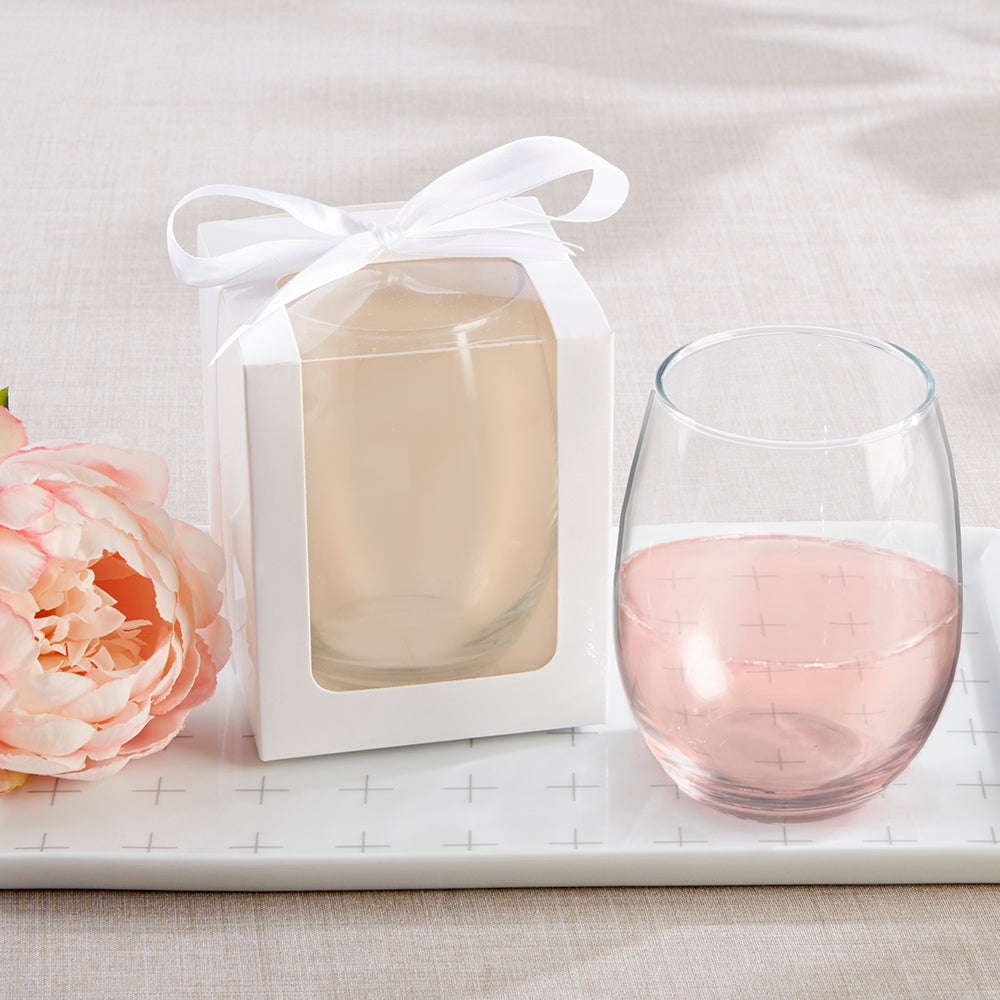 White 9 oz. Glassware Gift Box with Ribbon (Set of 20)