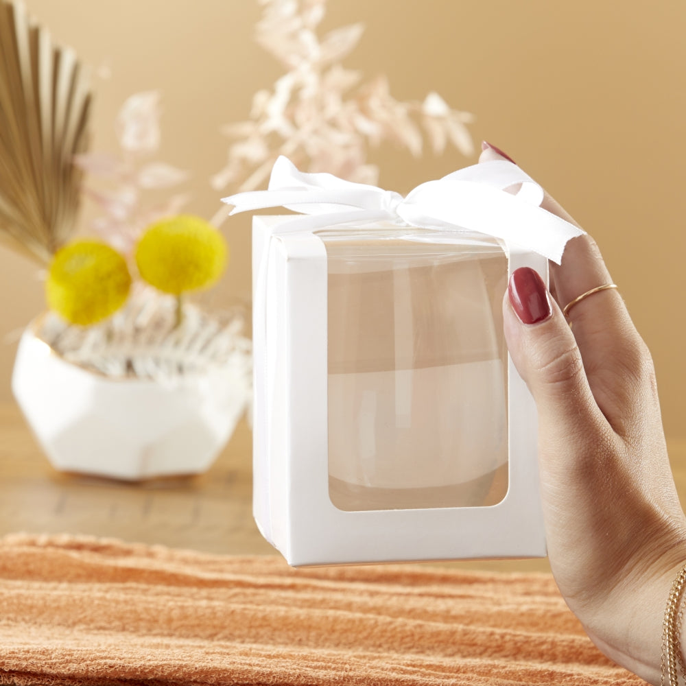 White 9 oz. Glassware Gift Box with Ribbon (Set of 20) - Alternate Image 3 | My Wedding Favors