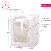 Thumbnail for Silver 9 oz. Glassware Gift Box with Ribbon (Set of 20) - Alternate Image 6 | My Wedding Favors