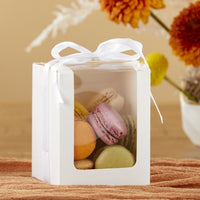 Thumbnail for White 2 oz. Shot Glass/Votive Holder Gift Box with Ribbon (Set of 20) - Alternate Image 2 | My Wedding Favors