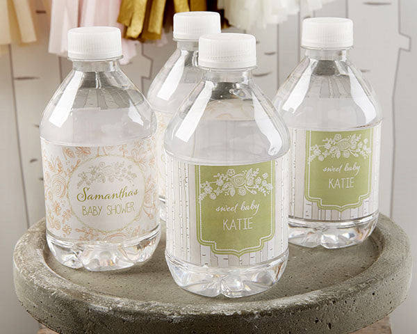 Personalized Rustic Baby Shower Water Bottle Labels - Main Image | My Wedding Favors
