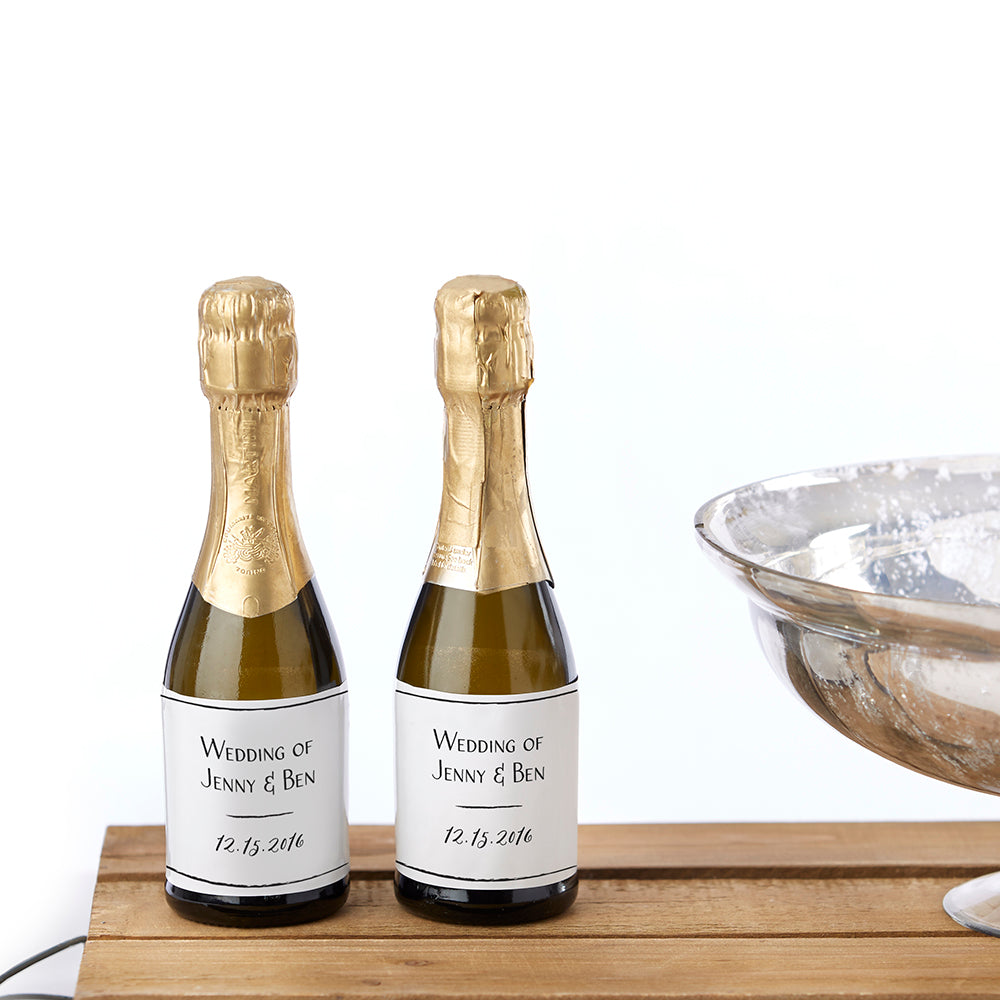 Personalized Mini Wine Bottle Labels (Many Designs Available) - Main Image | My Wedding Favors