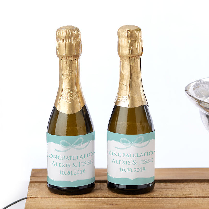 Personalized Something Blue Mini Wine Bottle Labels - Main Image | My Wedding Favors