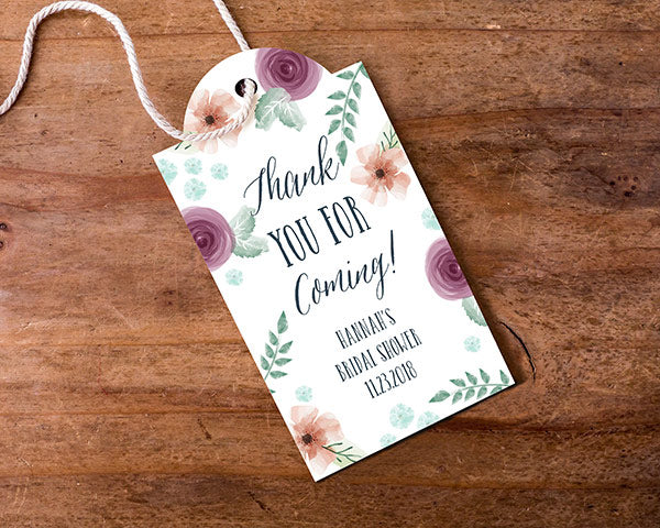 Personalized Bridal Floral Statement Tags (Set of 12)