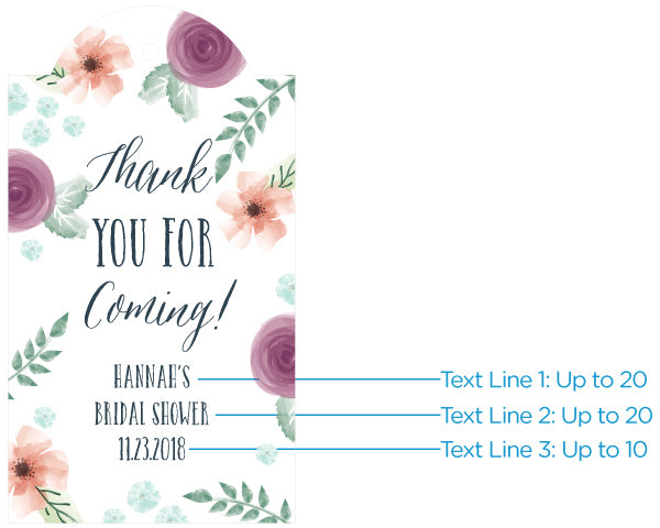Personalized Bridal Floral Statement Tags (Set of 12)