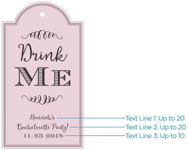 Personalized Pink Elegance Statement Tags (Set of 12)