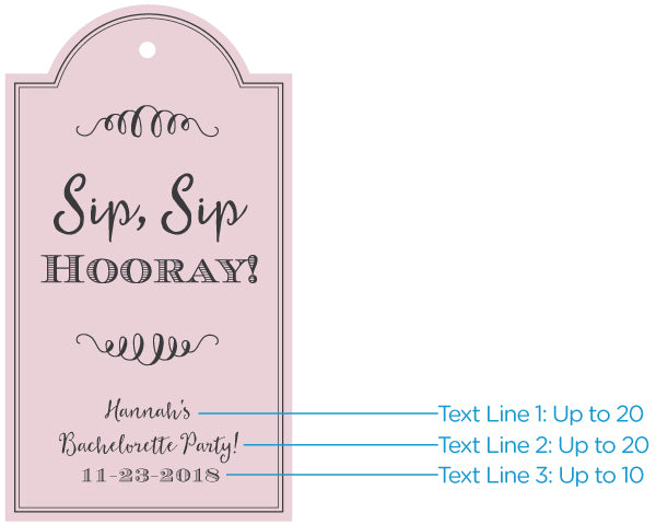 Personalized Pink Elegance Statement Tags (Set of 12)
