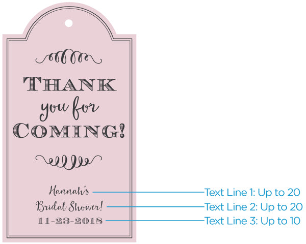 Personalized Pink Elegance Statement Tags (Set of 12)