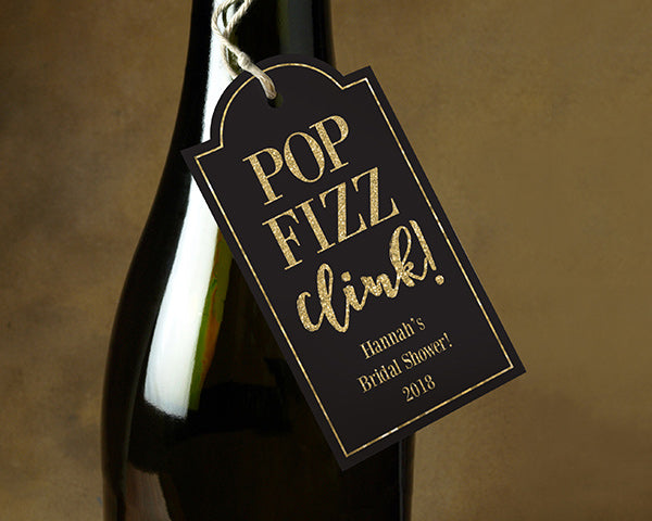 Personalized Gold Glitter Statement Tags (Set of 12)