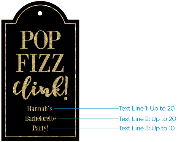 Personalized Gold Glitter Statement Tags (Set of 12)