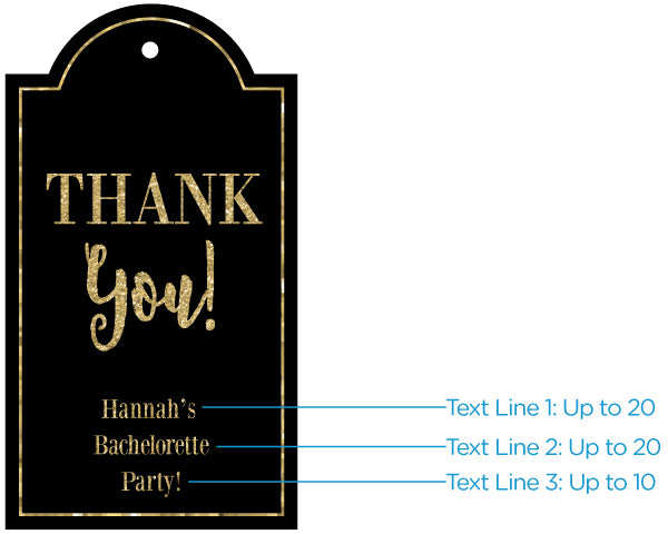 Personalized Gold Glitter Statement Tags (Set of 12)