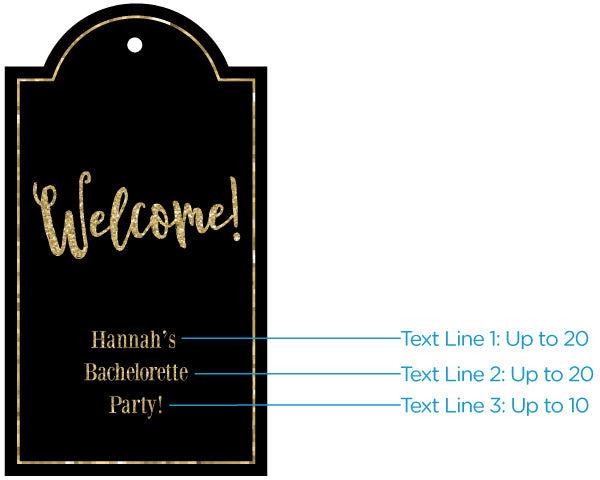 Personalized Gold Glitter Statement Tags (Set of 12)