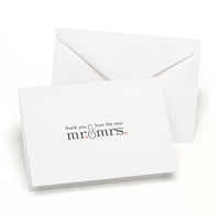 Thumbnail for Mr. & Mrs. Thank You Card and Envelope (Set of 50) - Main Image | My Wedding Favors