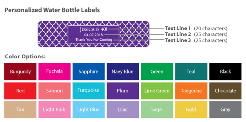 Personalized Silhouette Water Bottle Labels (Set of 5) - Alternate Image 5 | My Wedding Favors