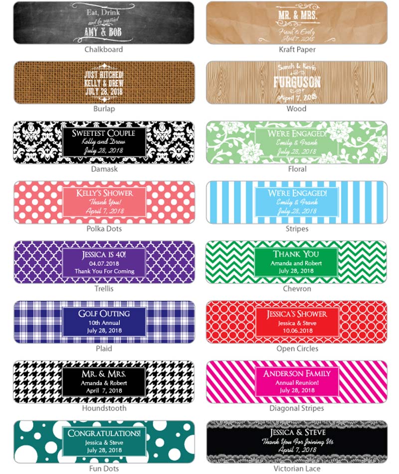 Personalized Silhouette Water Bottle Labels (Set of 5) - Alternate Image 7 | My Wedding Favors