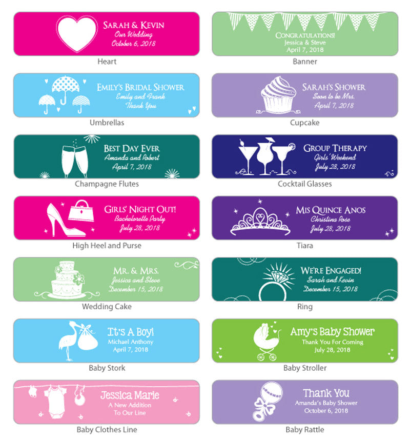 Personalized Silhouette Water Bottle Labels (Set of 5) - Alternate Image 8 | My Wedding Favors