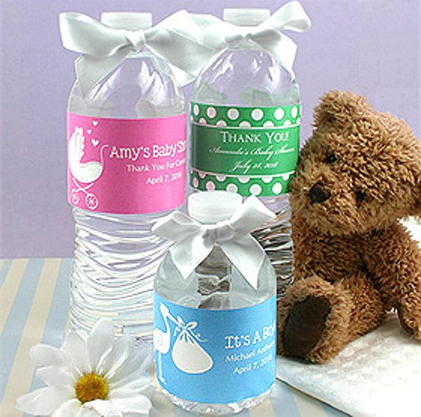 Personalized Teddy Bear Theme Water Bottle Label