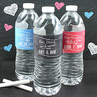 Personalized Silhouette Water Bottle Labels (Set of 5) - Main Image | My Wedding Favors