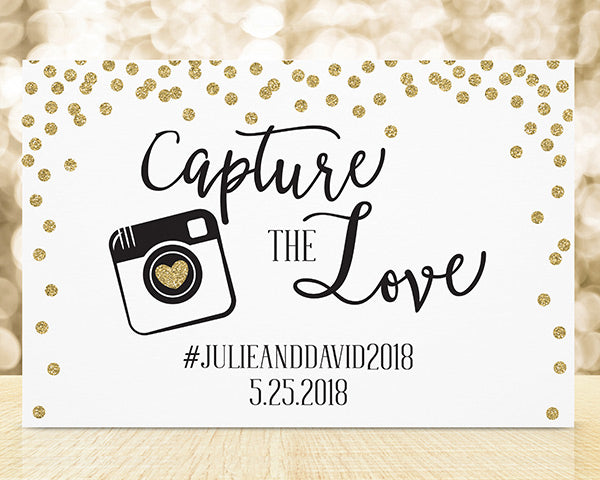 Personalized Gold Glitter Wedding Sign (18x12) (Multiple Designs Available) - Alternate Image 2 | My Wedding Favors