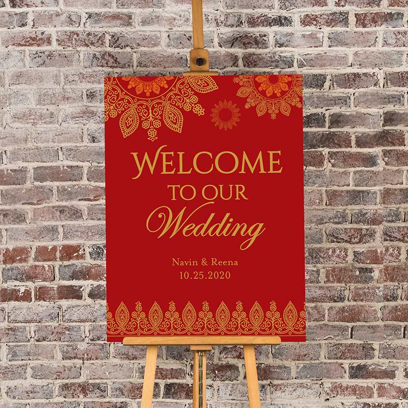 Personalized Indian Jewel Wedding Poster (18x24) - Main Image | My Wedding Favors