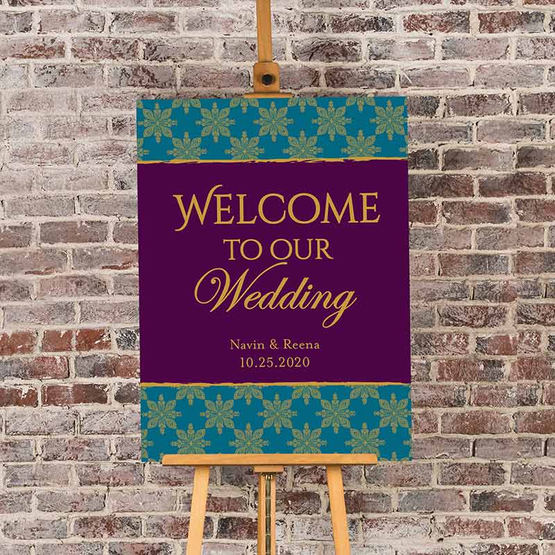 Personalized Indian Jewel Wedding Poster (18x24) - Alternate Image 2 | My Wedding Favors